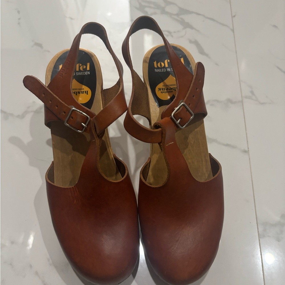 Swedish Hasbeens sz 39 brown leather